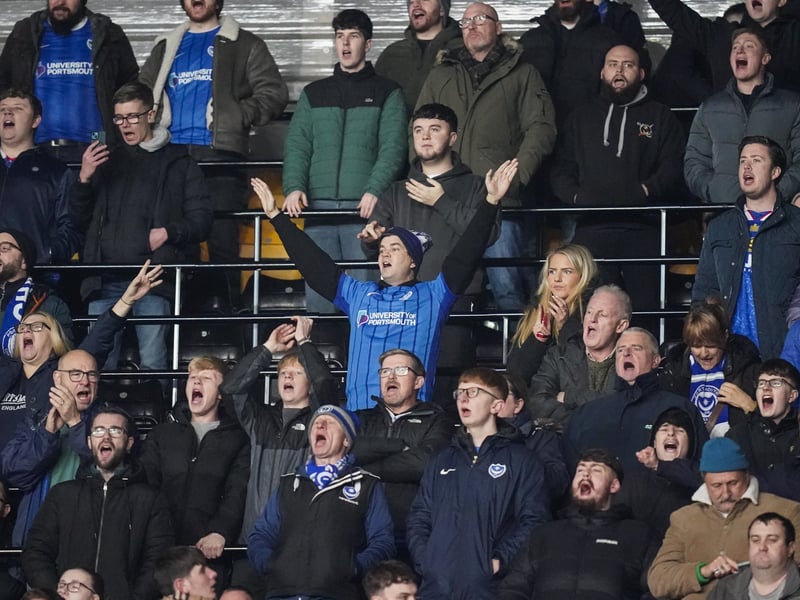 Pompey fans were unbowed in the face of a Derby County battering at Pride Park.