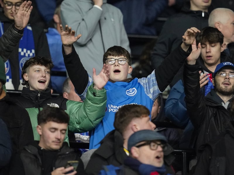 Pompey fans were unbowed in the face of a Derby County battering at Pride Park.