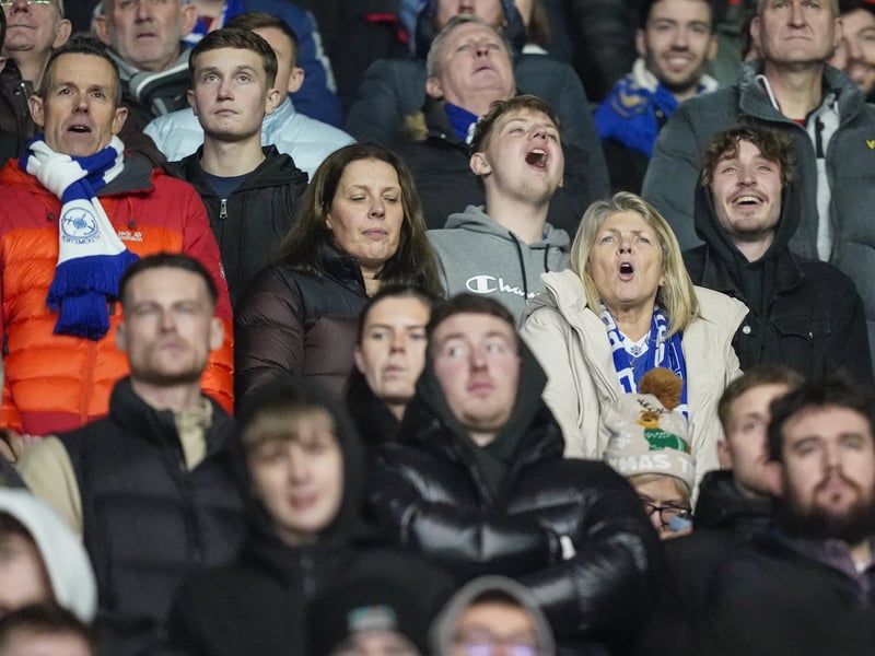 Pompey fans were unbowed in the face of a Derby County battering at Pride Park.