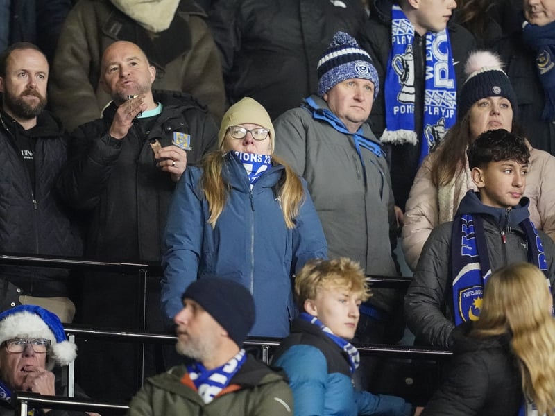 Pompey fans were unbowed in the face of a Derby County battering at Pride Park.