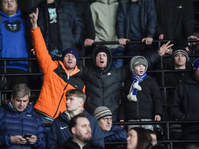 Pompey fans were unbowed in the face of a Derby County battering at Pride Park.