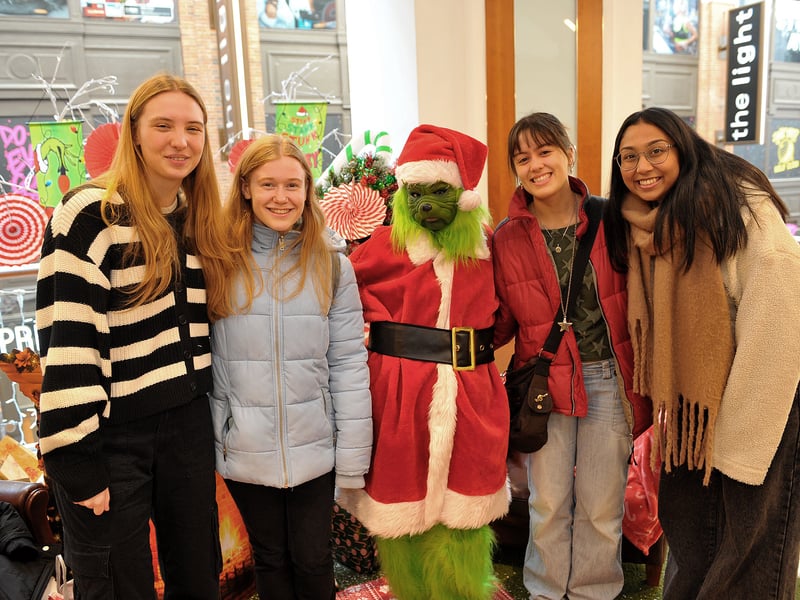 First in the queue were Leeds students , from left, Amy Ward, Leah Jennings, Elly Hoyland and Annette Toji.
