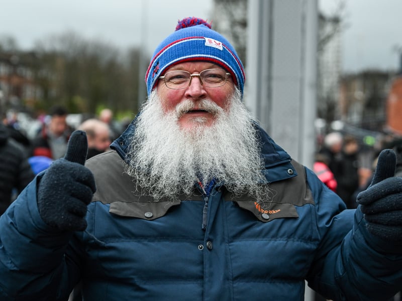 Rangers fans arrive at the ground ahead of the Premier Sports Cup Final between Celtic and Rangers.