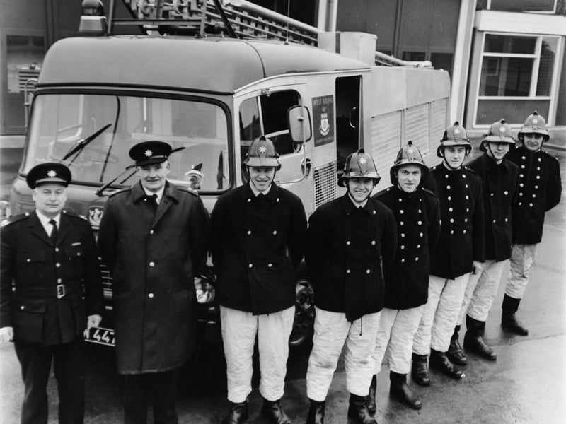 February 1969 and Knottingley's new£48,000 fire station in Hazel Road was opened by County Alderman J. E. Payne. Pictured outside the new fire station are, from left, divisional officer H. Davenport, station officer J. A. Stevenson as well as firefighters B. Farmer, A. Troughton, R. Johnson, J. E. Baxter, B. Moncaster and leading firefighter J. W. Whitehead.