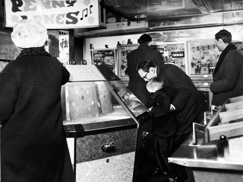 In one of Bradford's central amusement arcades.