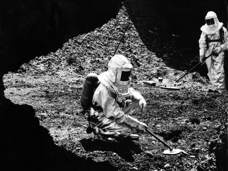 This moon-style setting is at an ash tip at Thornhill Lees in July 1969.
