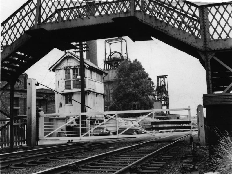 The level crossing at Denaby Main Colliery. Pictured in July 1969.