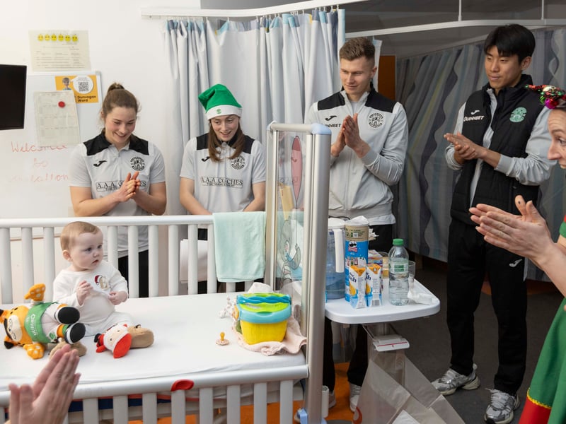 Players from the men's and women's team spent time with even some of the youngest patients.