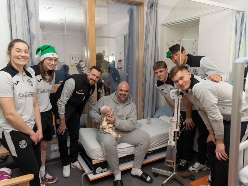 Players were eager to lend their support to the grown-ups with young - very young, in some cases - children in hospital.