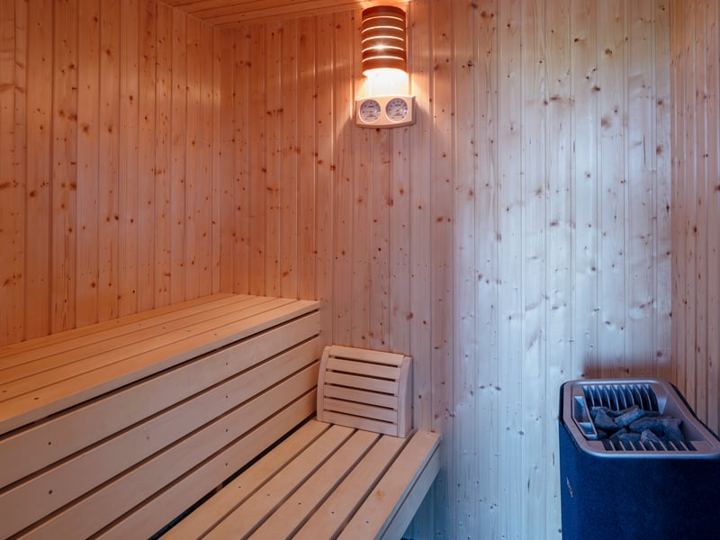 The sauna at The Writer's House adds another level of comfort.