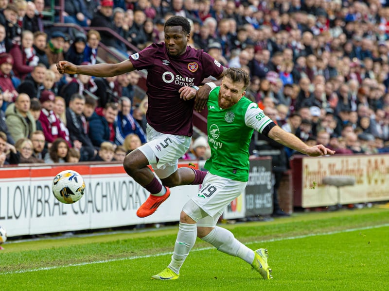 Was one of Hearts' better defenders, although the winning goal came down his right flank. Was happy to push forward where possible. 6