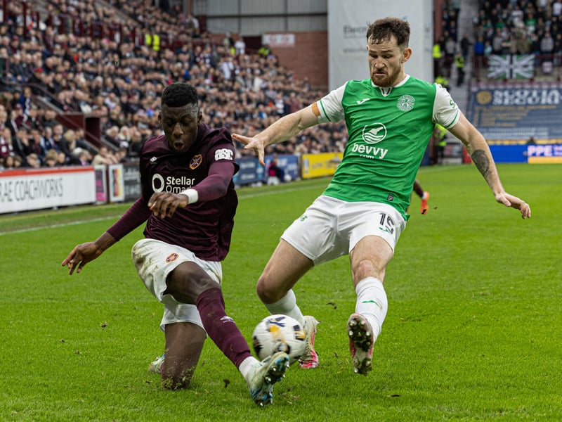 Worked hard enough down the right flank but got little change out of Hibs' left-sided defenders. 5