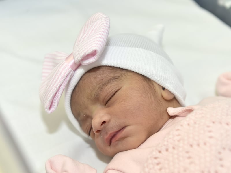 Elora Basil was the first baby to be born at Queen Alexandra Hospital in Cosham on Christmas Day at 5.17am weighing 6lb 1oz. Picture: Sarah Standing (261224-8057)