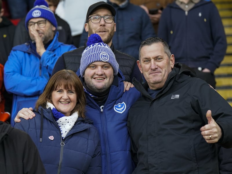 Pompey fans were in full voice as they backed their side in the Championship clash with Watford on Boxing Day.
