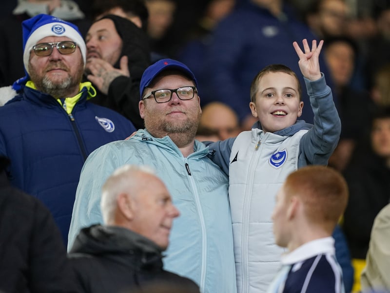Pompey fans were in full voice as they backed their side in the Championship clash with Watford on Boxing Day.