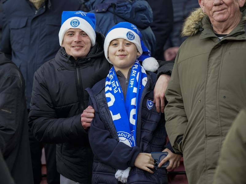 Pompey fans were in full voice as they backed their side in the Championship clash with Watford on Boxing Day.