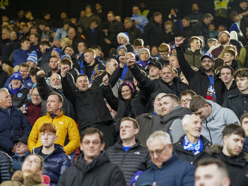 Pompey fans were in full voice as they backed their side in the Championship clash with Watford on Boxing Day.