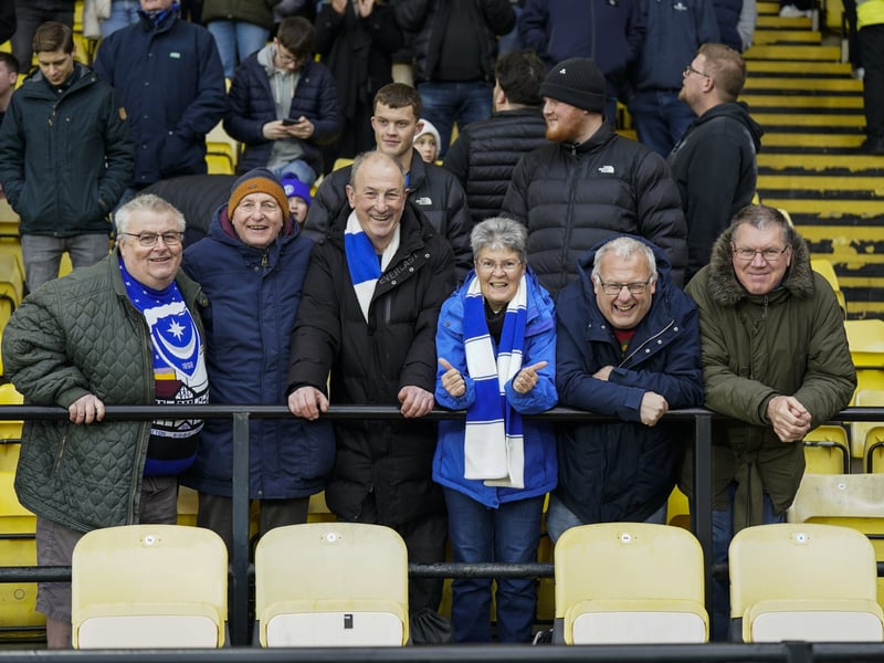 Pompey fans were in full voice as they backed their side in the Championship clash with Watford on Boxing Day.