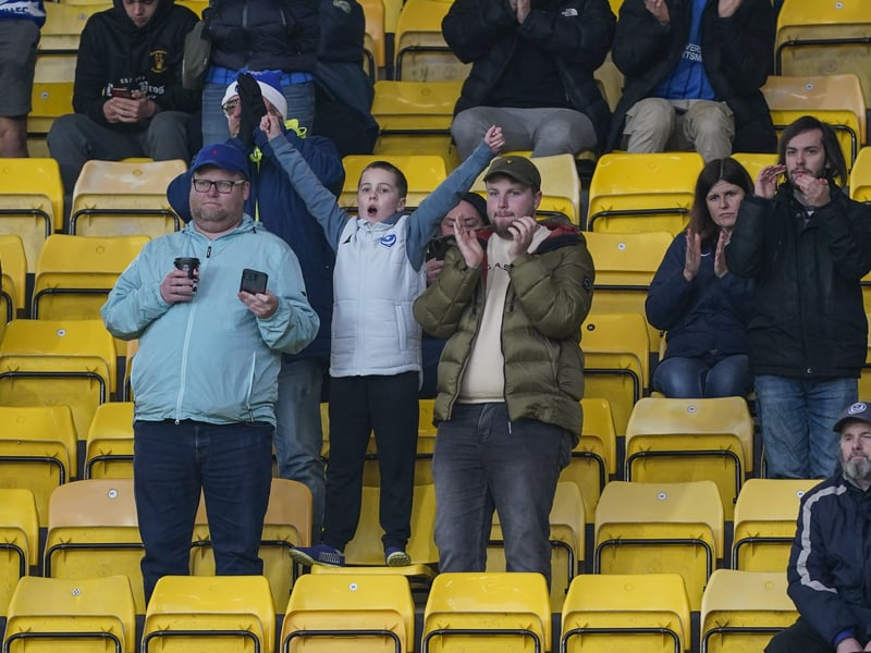 Pompey fans were in full voice as they backed their side in the Championship clash with Watford on Boxing Day.