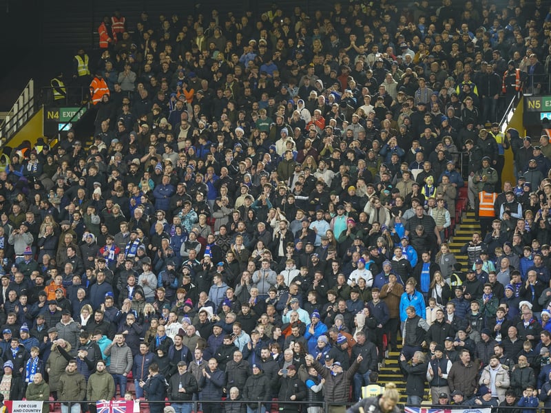 Pompey fans were in full voice as they backed their side in the Championship clash with Watford on Boxing Day.