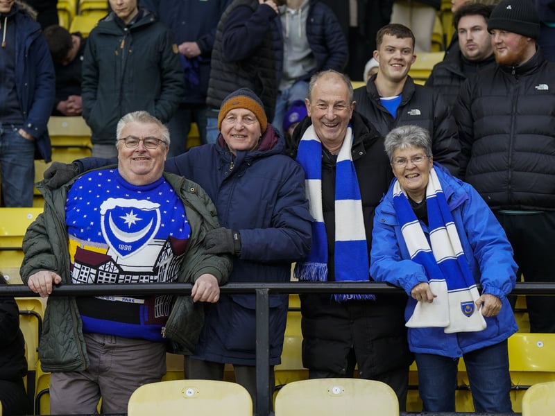 Pompey fans were in full voice as they backed their side in the Championship clash with Watford on Boxing Day.