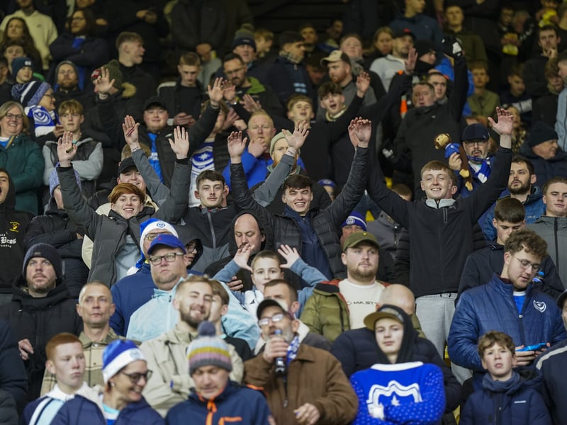 Pompey fans were in full voice as they backed their side in the Championship clash with Watford on Boxing Day.