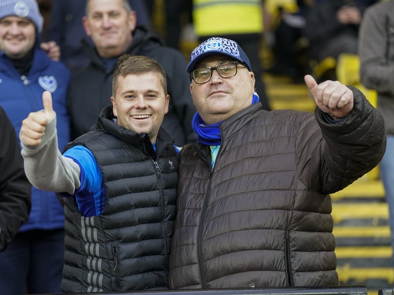 Pompey fans were in full voice as they backed their side in the Championship clash with Watford on Boxing Day.