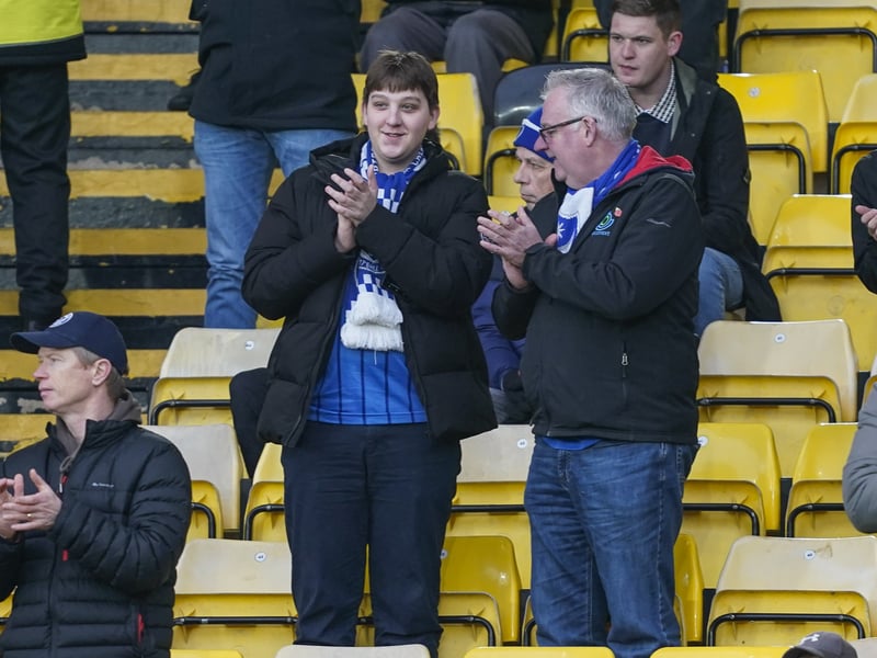 Pompey fans were in full voice as they backed their side in the Championship clash with Watford on Boxing Day.