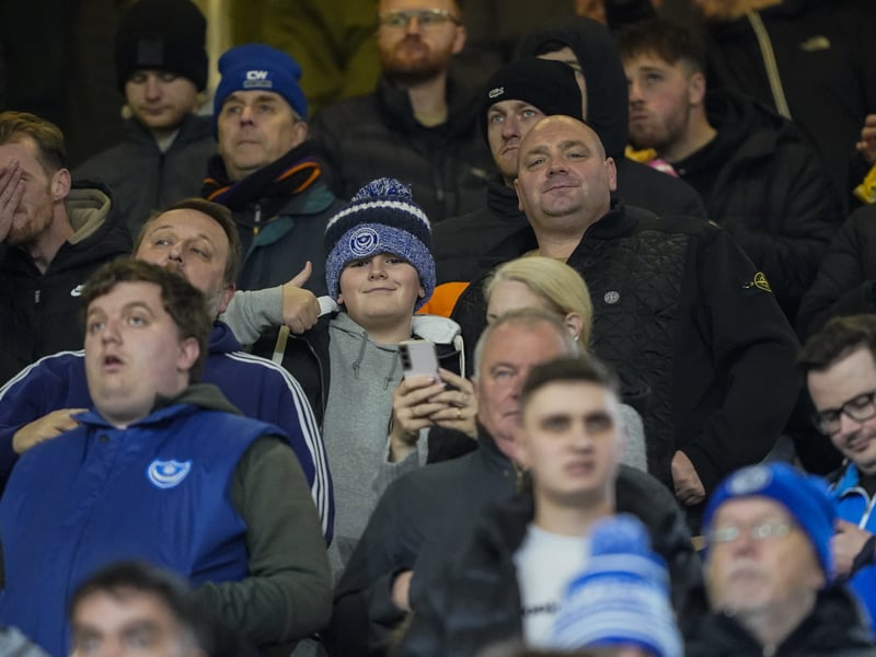 Pompey fans were in full voice as they backed their side in the Championship clash with Watford on Boxing Day.