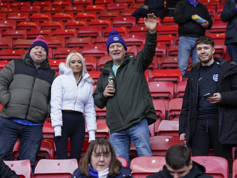 Pompey fans were in full voice as they backed their side in the Championship clash with Watford on Boxing Day.