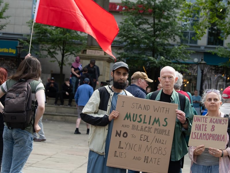 Protests in Preston after after the murder of three innocent children in Southport. Lancashire saw three separate protests in Preston, Blackurn and Blackpool.