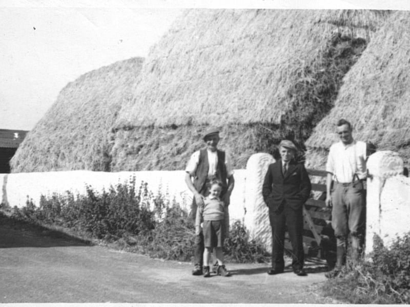 Stanah Hill Farm in Little Thornton, in the early 1950s and posing for the camera are members of the Wood family. 