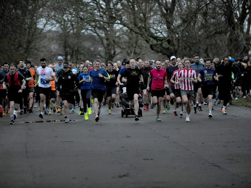 The runners set off 