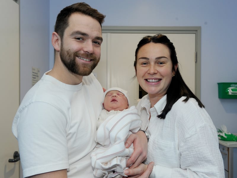 Laura and David Hill from Stubbington, welcomed their daughter Blake Hill to the world on New Year's Day at 2.27am.
Picture: Sarah Standing (010125-1068)