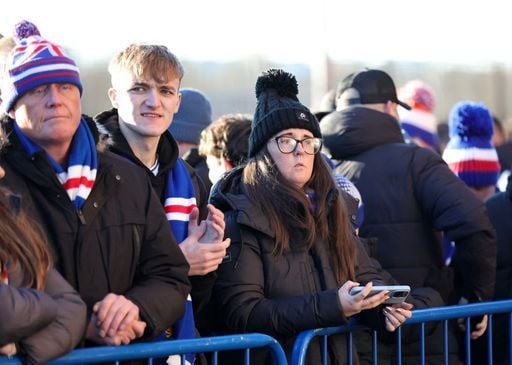 Rangers fans prior to kick-off at Ibrox.