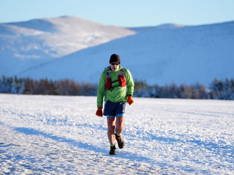 The snow didn't hold back this runner.