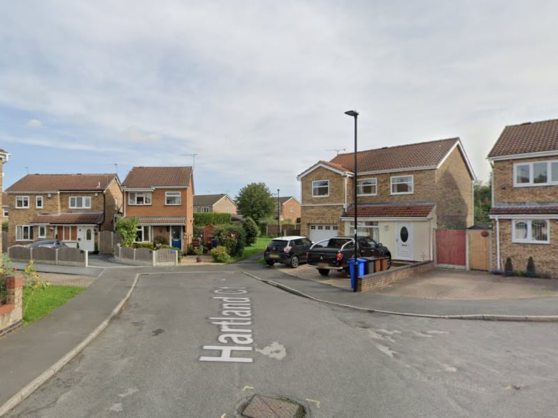 The joint seventh-highest number of reports of antisocial behaviour in Sheffield between January and October 2024 were made in connection with incidents that took place on or near Hartland Court, Sothall, with 26