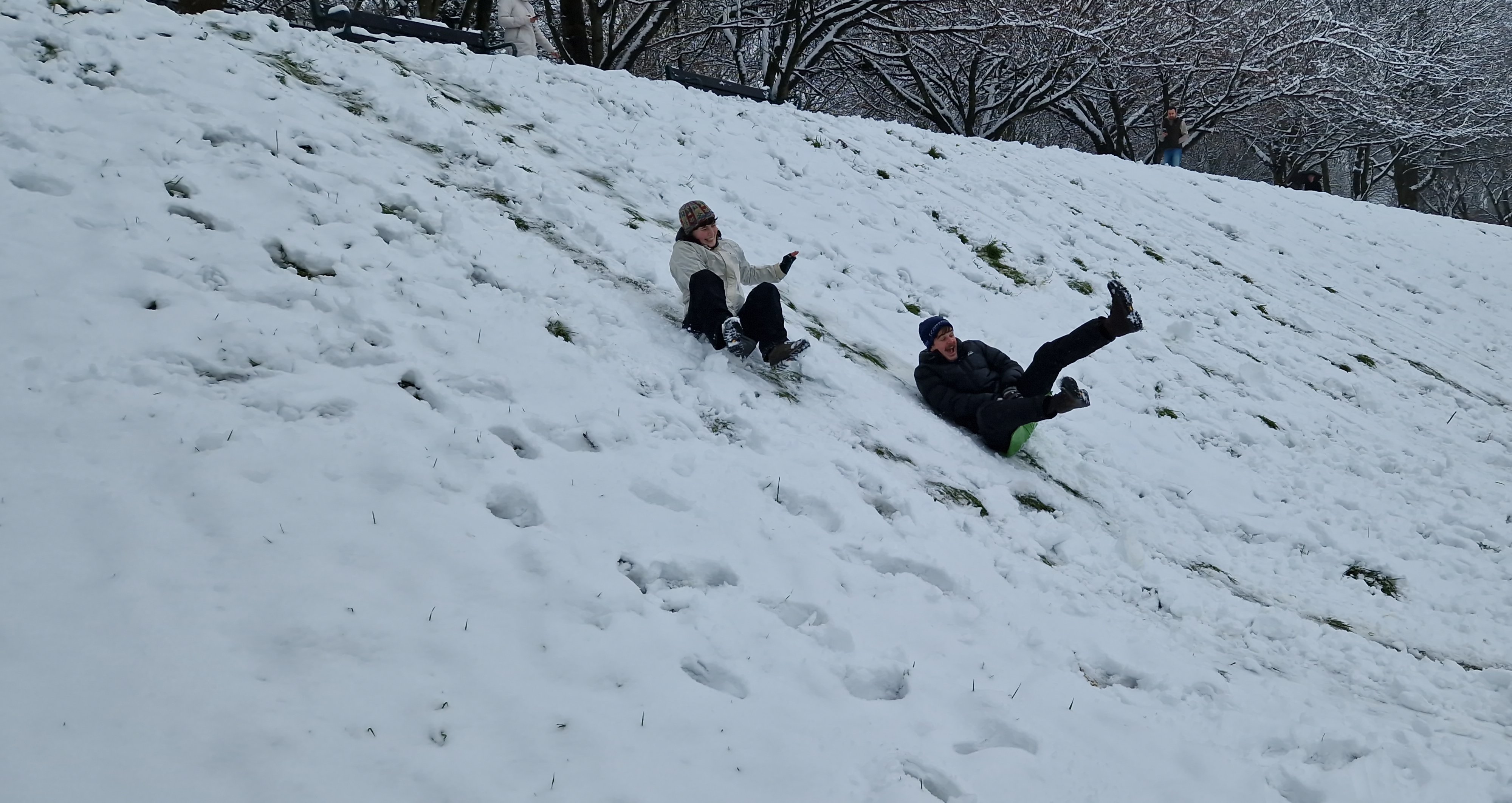 I tried plastic bag sledging in a Sheffield park