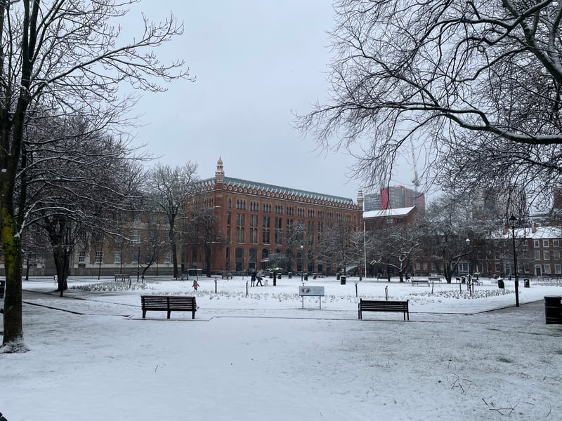 Families made the most of the wintry weather in Park Square.