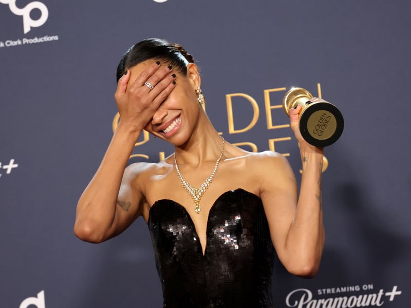 Zoe Saldana won 'Best Performance by a Female Actor in a Supporting Role' award for her part in crime musical 'Emilia Perez'. The film also won 'Best film - musical or comedy' and 'Best non-English language film'.
