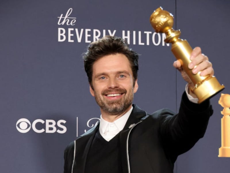 Sebastian Stan as a surprise winner in the 'Best actor - musical or comedy' category for black comedy 'A Different Man'.