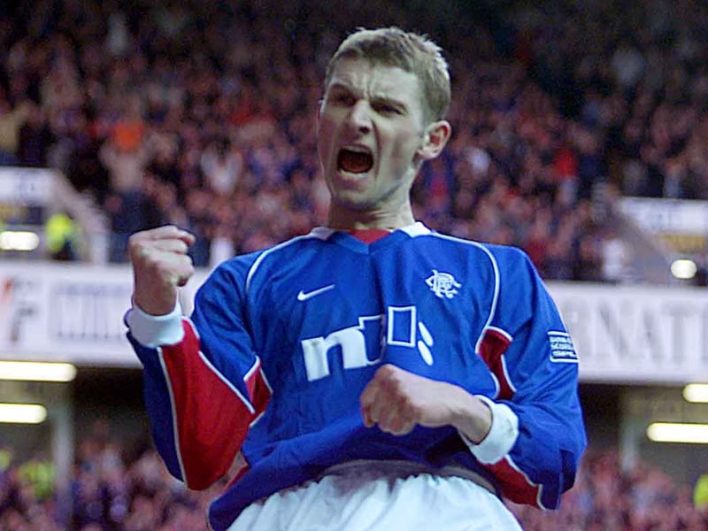 The club record £12million signing from Chelsea scored his first and only hat-trick for Rangers on September 22, 2001 in a 6-1 win over Dundee United at Tannadice.