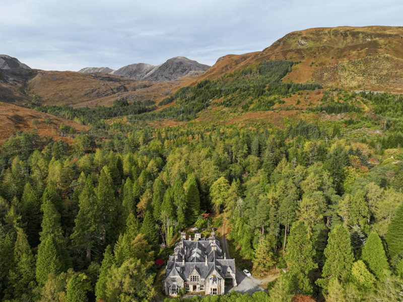 Achnashellach Lodge is situated in Glen Carron on the A890 road between Lochcarron and Achnasheen. It is coming up for auction next month with an opening bid of just under £300,000