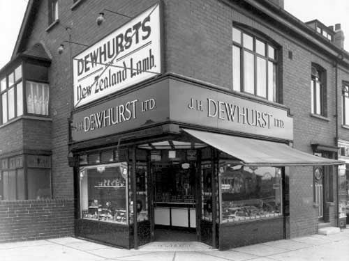 JH Dewhurst Ltd at 137 Easterly Road in April 1938. An illegal sign has been marked out on photo.