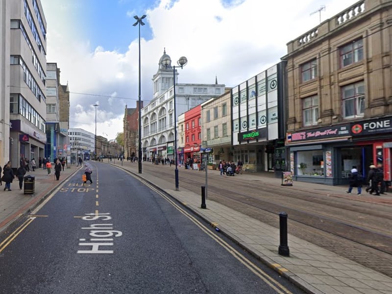 The eleventh-highest number of reports of shoplifting offences in Sheffield between January and October 2024 were made in connection with incidents that took place on or near High Street, Sheffield city centre, with 37