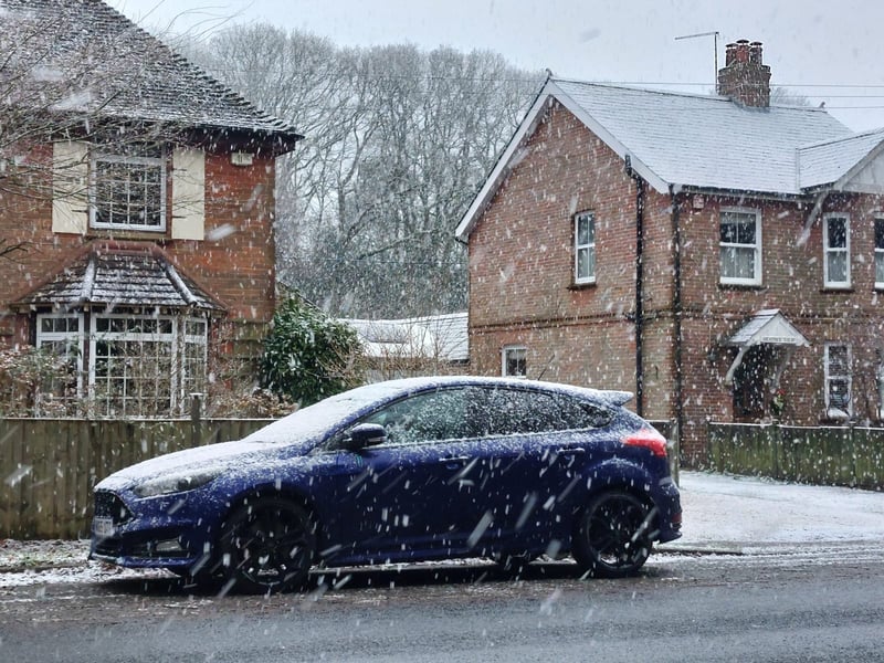 Snow is expected to continue to fall until 8pm in some areas of northern Hampshire.