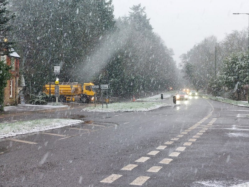 Snow has currently been reported in Liss, the New Forest and Southampton