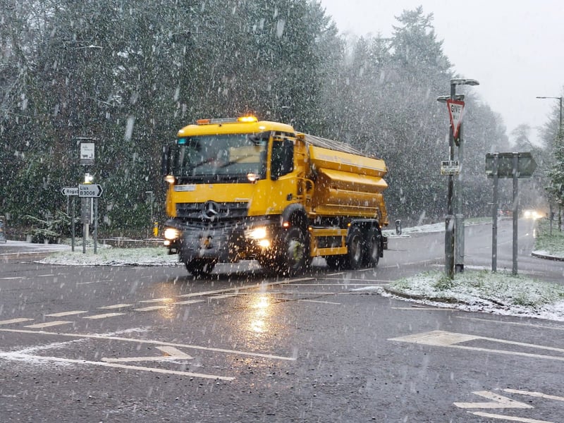 A Gritter truck in deployment in Hampshire