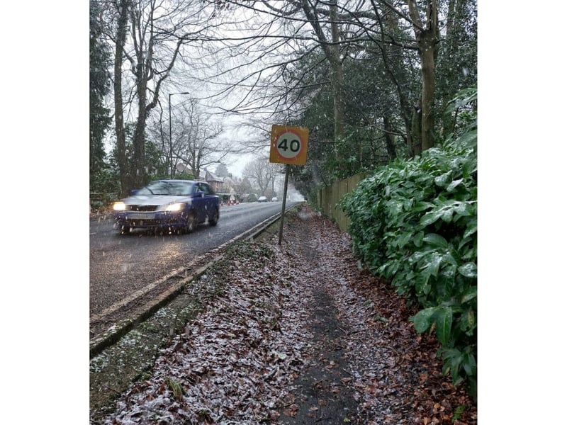 The snow starts to lay in Hampshire.