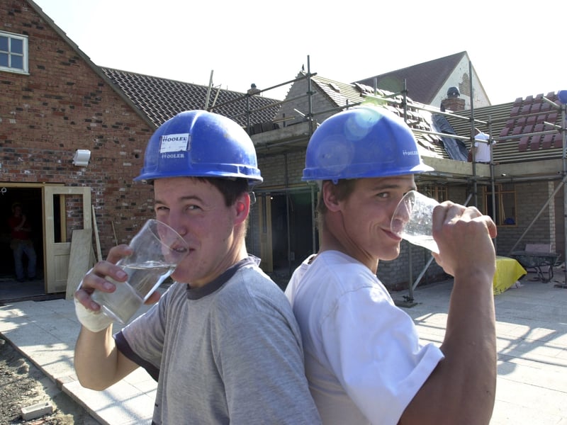 Builders enjoy refreshments working in hot conditions in Preston. Are you in the picture?